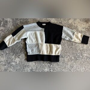 Entro Black and Gray Patchwork Sweater
